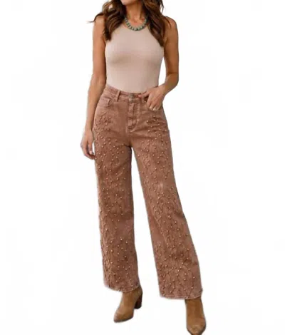 Blue B Garment Washed Western Yoke Studded Mid Rise Star Stitch Jeans In Cream In White