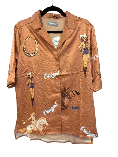 Blue B Giddy Up Gorgeous Top In Copper In Multi