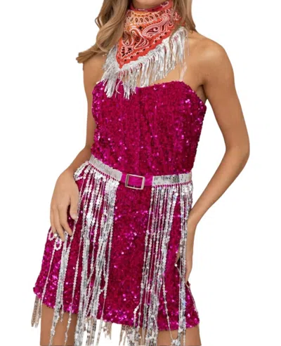 Blue B Glitz Dress In Pink