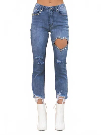 Blue B Heart Of Sparkle Jeans In Denim In Blue