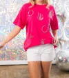 Blue B In My Western Era Sequin Tee In Pink In Pink