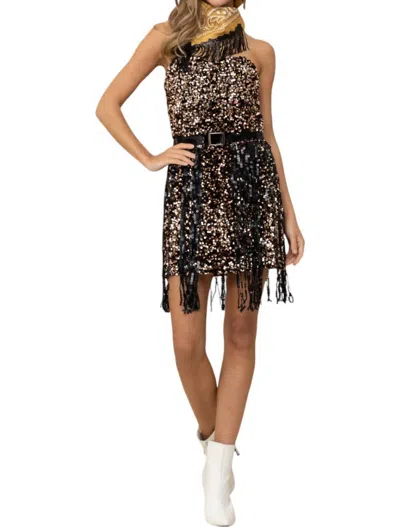 Blue B It's A Party Dress In Gold Black