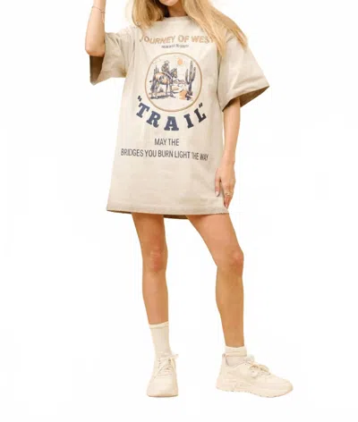 Blue B Journey Of The West Graphic T Shirt Dress In Faded Wash In Neutral