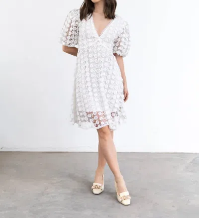Blue B Lace Babydoll Dress In White