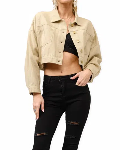 Blue B Long Live Cowgirls Twill Denim Jacket In Beige In Neutral