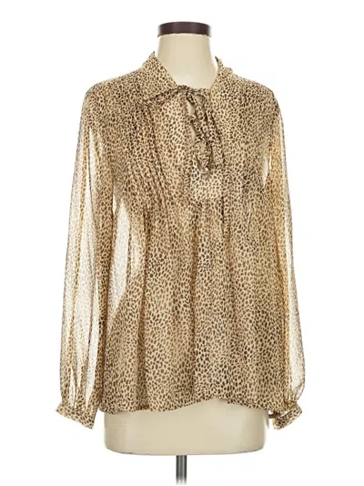 Pre-owned Blue B Long Sleeve Blouse In Brown