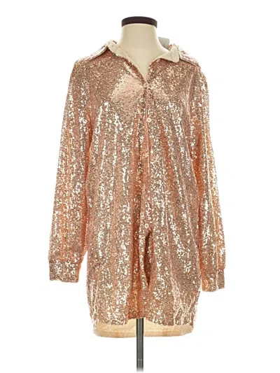 Pre-owned Blue B Long Sleeve Blouse In Gold