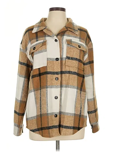 Pre-owned Blue B Long Sleeve Button Down Shirt In Brown