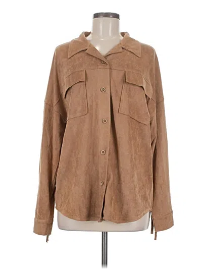 Pre-owned Blue B Long Sleeve Button Down Shirt In Tan