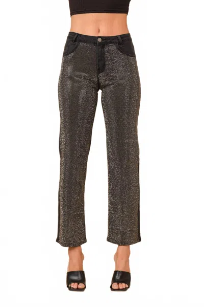 Blue B Night Sky Rhinestone Jeans In Black