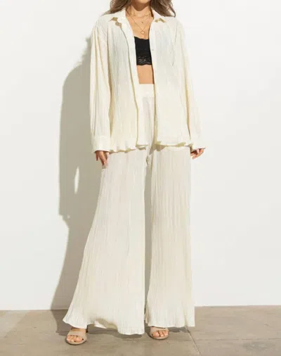 Blue B Pleated Set Blouse Pants In Cream In White