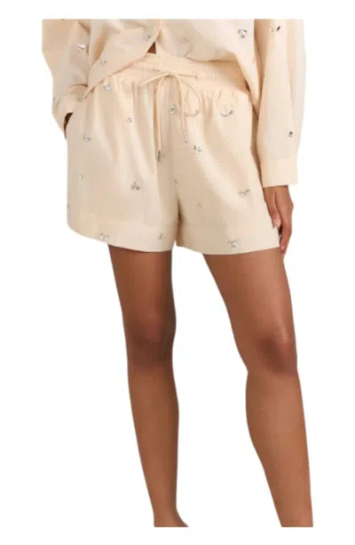Blue B Poplin Gem Short In Beige In Neutral