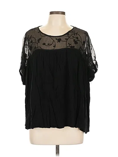 Pre-owned Blue B Short Sleeve Blouse In Black