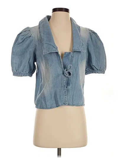 Pre-owned Blue B Short Sleeve Blouse In Blue