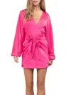 Blue B Slay In Satin Dress In Pink In Pink