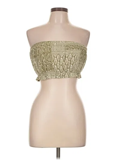 Pre-owned Blue B Sleeveless Top Green Strapless Neckline Tops