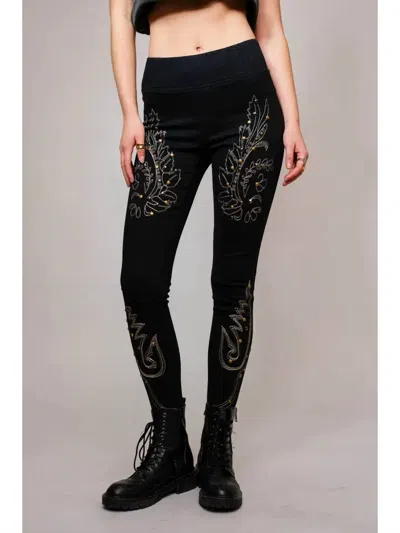 Blue B Sloane Wide Waist Stretch Denim Jeans In Black