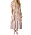 Blue B Striped Maxi Dress In Mauve In Multi