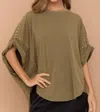 BLUE B STUNNING STUDDED HI LO TOP IN OLIVE