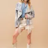 Blue B Suede Tie Dye Moto Jacket In Blue In Blue