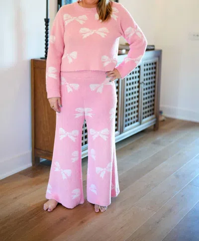 Blue B Sweet Escape Cammy Bow Lounge Set In Pink