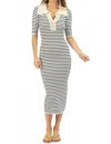 Blue B Tradd Stripe Knit Mididress In Navy Multi In Neutral