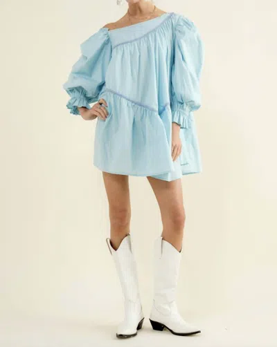 Blue B Whimsical Cascade Mini Dress In Blue