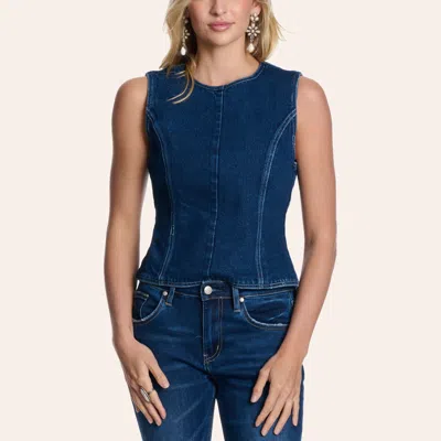 Blue B Women's Blue Open Back Denim Tank Top