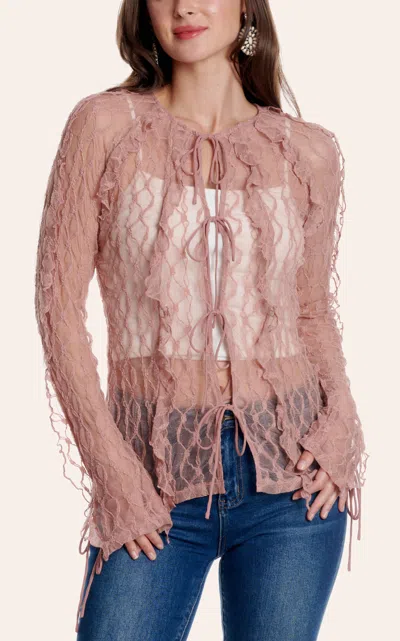 Blue B Women's Dusty Rose Allover Lace Top In Pink