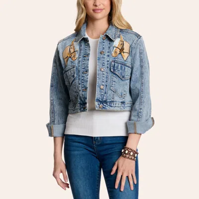 Blue B Women's Light Wash Palomino Embroidered Jean Jacket