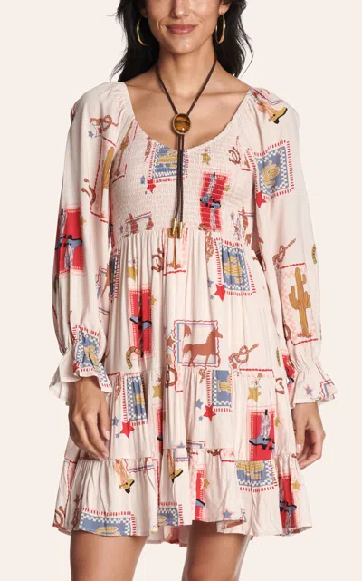 Blue B Women's Multicolored Western Print Dress