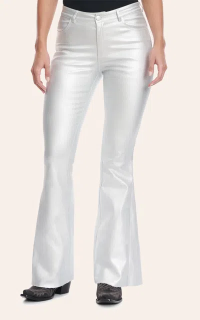 Blue B Women's Silver Denim Flare Leg Jeans