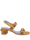 Blue Bird Shoes 50mm Leather Sandals In Brown