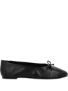 Blue Bird Shoes Bow-detail Leather Ballet Flats In Black