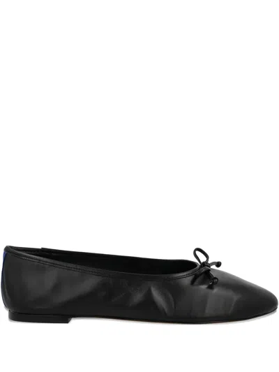 Blue Bird Shoes Bow-detail Leather Ballet Flats In Black