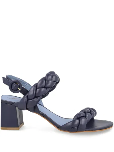 Blue Bird Shoes Braided-strap Block-heel Sandals In Blue