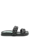 Blue Bird Shoes Braided Strap Flat Sandals In Black