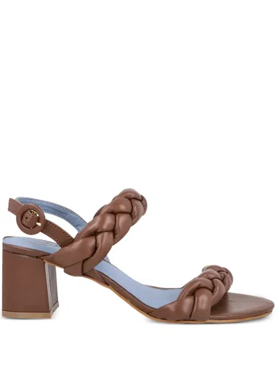 Blue Bird Shoes Braided-strap Heeled Sandals In Brown