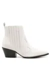 Blue Bird Shoes Country Leather Ankle Boots In White