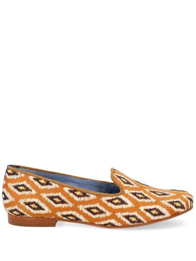 Blue Bird Shoes Ikat Loafers In Orange