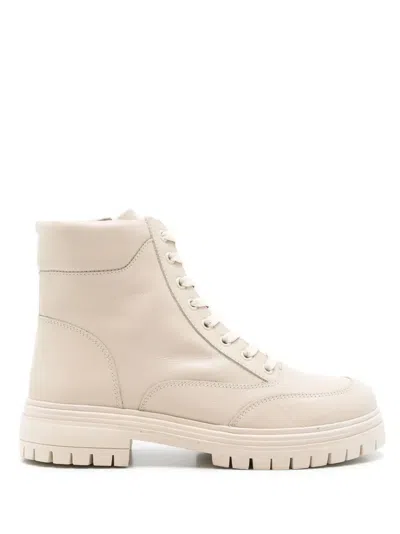 Blue Bird Shoes Lace-up Leather Boots In Neutrals