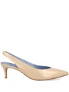 Blue Bird Shoes Leather Slingback Pumps In Neutrals