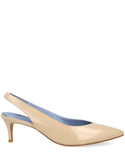 Blue Bird Shoes Leather Slingback Pumps In Neutrals