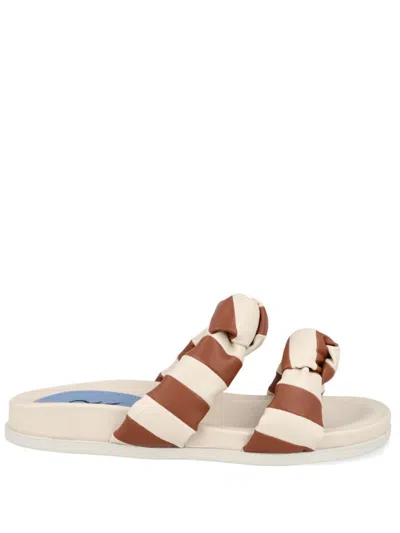 Blue Bird Shoes Patches Slides In Neutrals