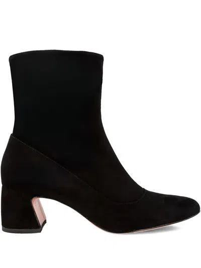 Blue Bird Shoes Silm Suede Boots In Black