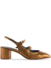 Blue Bird Shoes Slingback Leather Pumps In Gold