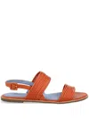 Blue Bird Shoes Yarn Sandals In Orange