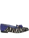 Blue Bird Shoes Zebra-print Loafers In Black