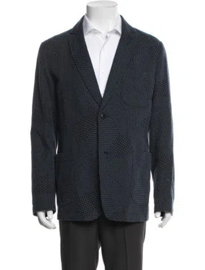 Pre-owned Blue Blue Japan Printed Blazer In Blue