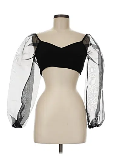 Blue Blush 3/4 Sleeve Blouse In Black